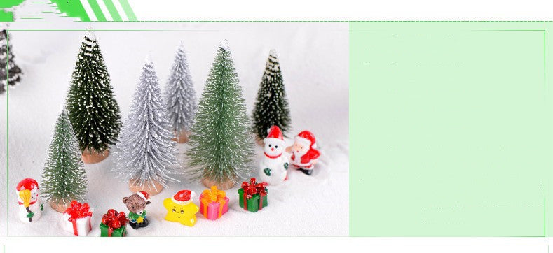 Mini Pine Needle Christmas Tree Ornaments Set