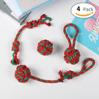 Christmas Rope Knot Dog Toy Set