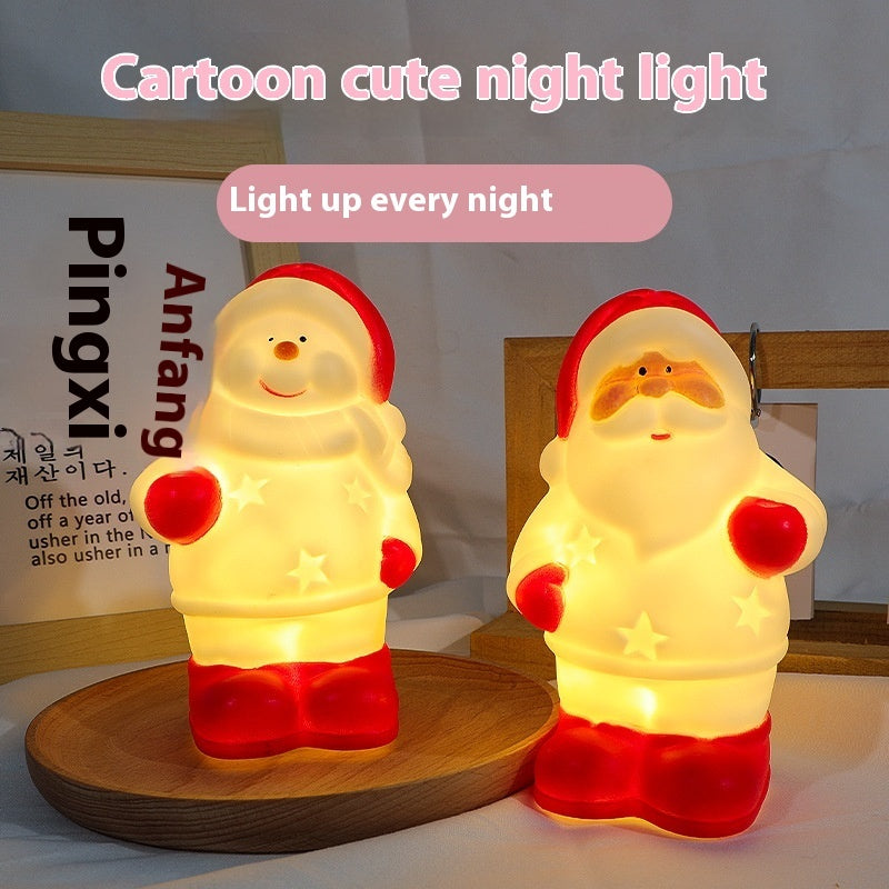 Mini Santa & Snowman Warm Light Night Lamp – Christmas Ambient Decor