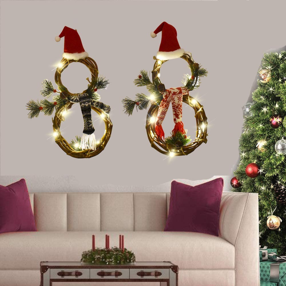 Christmas Decorations With Lights Vine Ring Garland Pendant