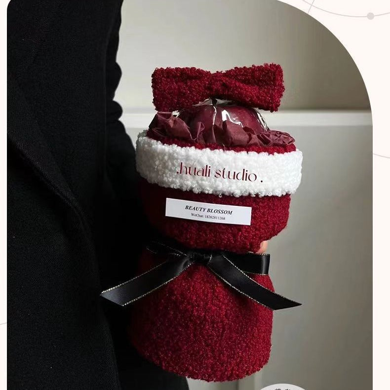 Cozy Knit Christmas Fruit Bouquet Cone