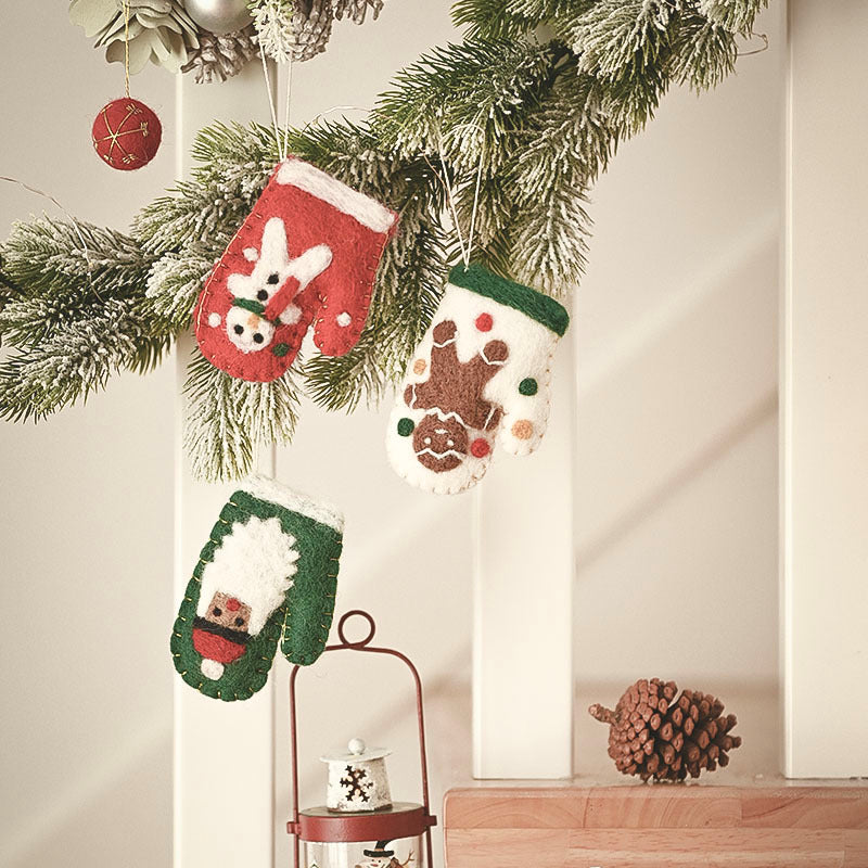 Cute Gloves Felt Ornaments Christmas Tree Holiday Decorative Ornaments
