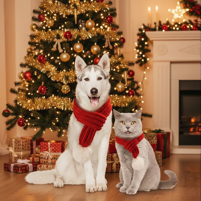 Cozy Christmas Pet Scarf