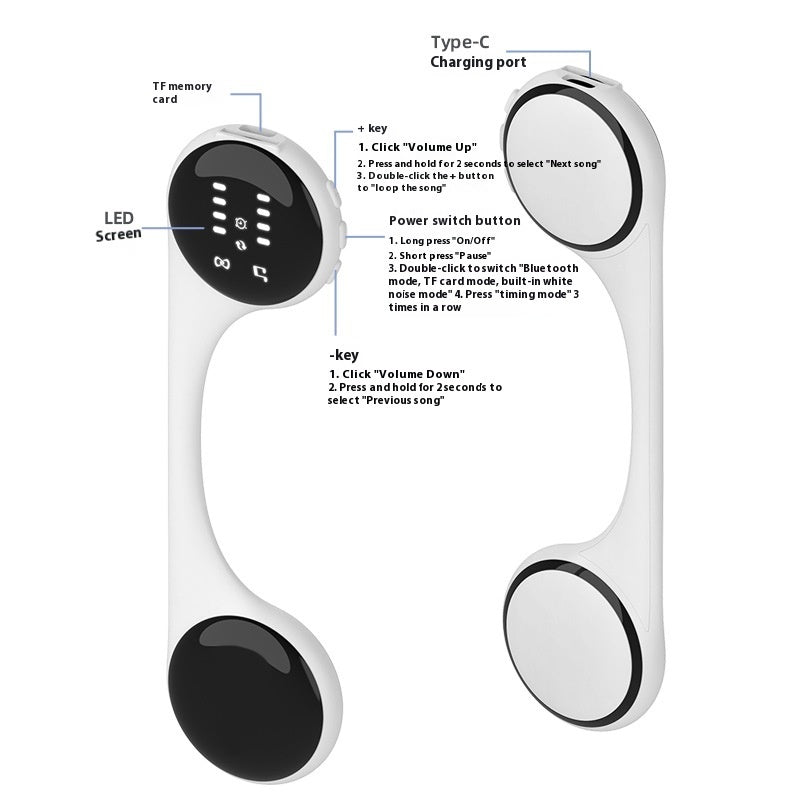 Bone Conduction Wireless Bluetooth Help Sleep Music Box Pillow Bluetooth Audio