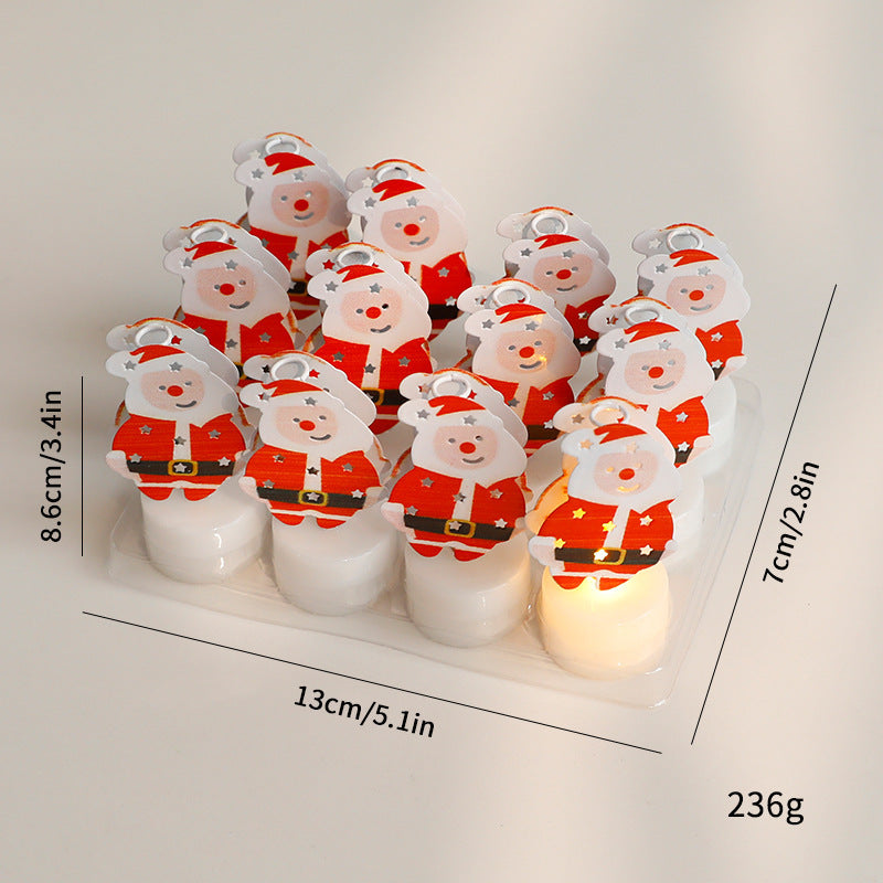 LED Electronic Candle Lights Christmas Trees Santa Claus Snowmen Creative Candles Small Night Lights Home Decorative Ornaments