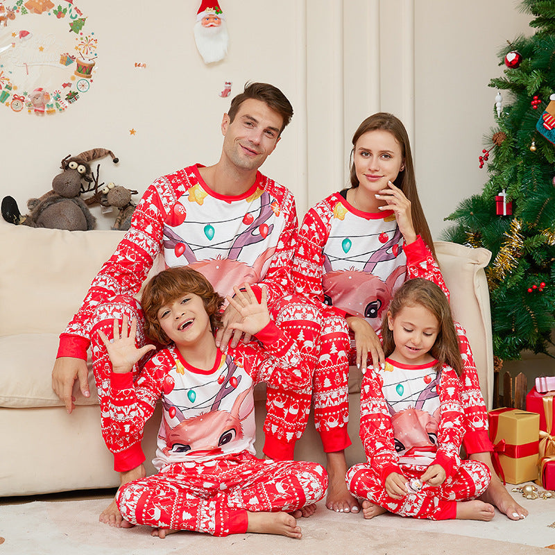 Christmas Family Matching Pajama Set – Red Cartoon Edition