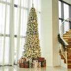 1. SnowFrost 9FT Pre-Lit Slim Christmas Tree