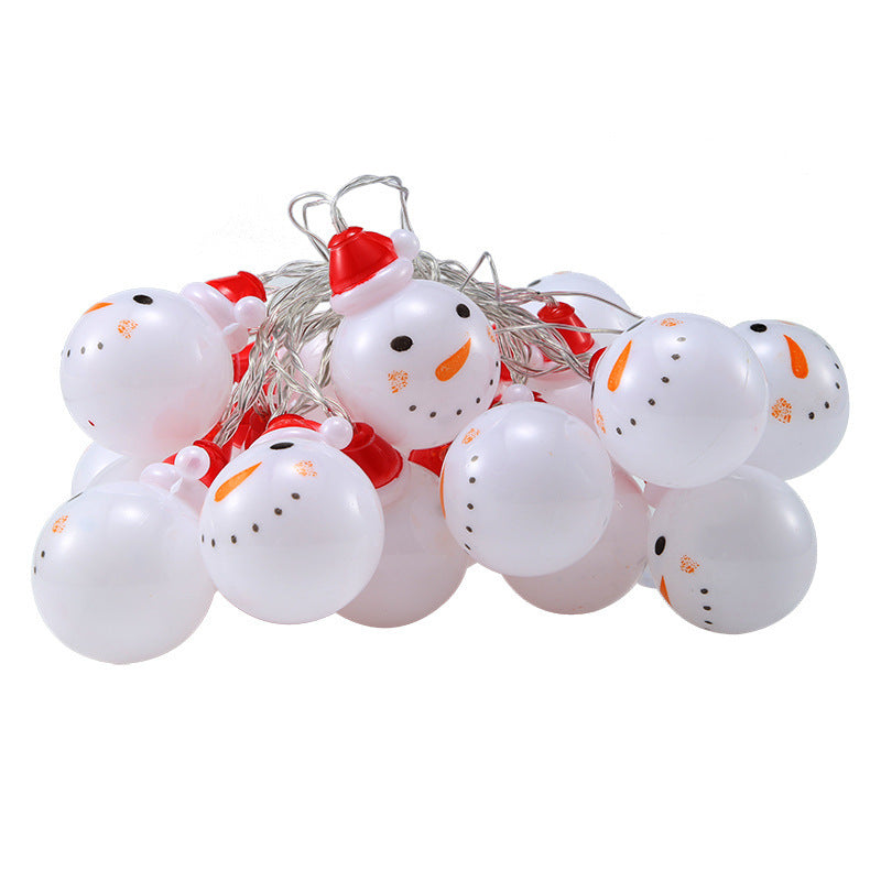 Snowman LED String Lights – Battery/USB Powered Christmas Decoration