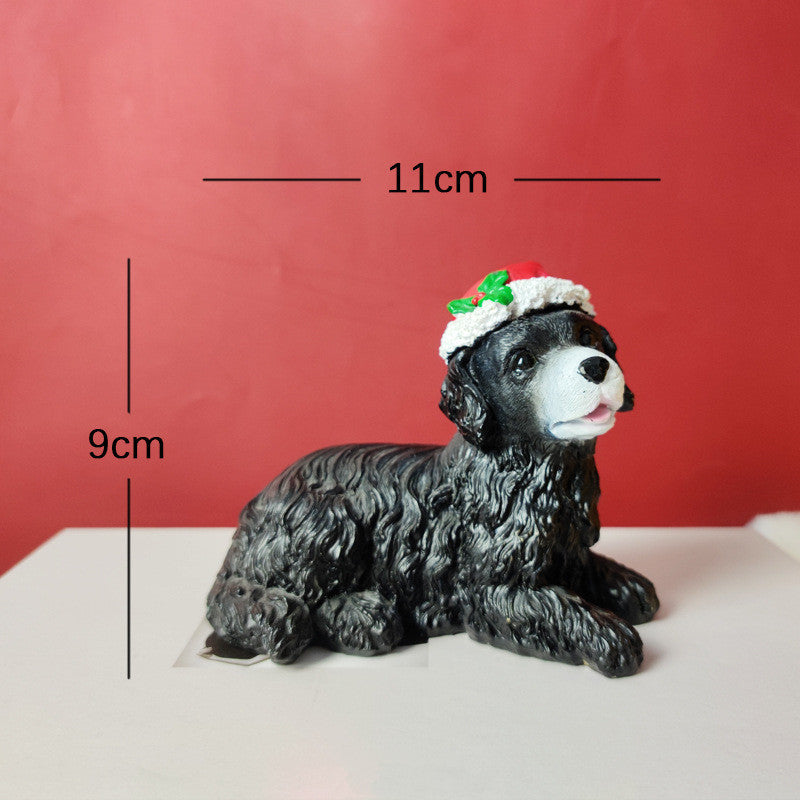 Festive Resin Sculpture Set – Christmas Lantern Snowman, Santa & Dog Ornaments