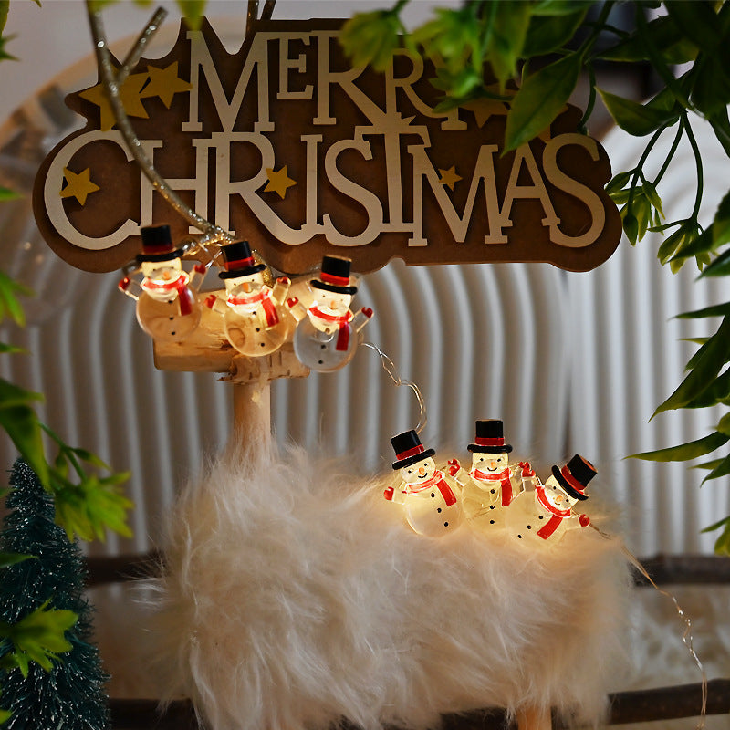 Snowman Christmas String Lights – Warm White Holiday Decor