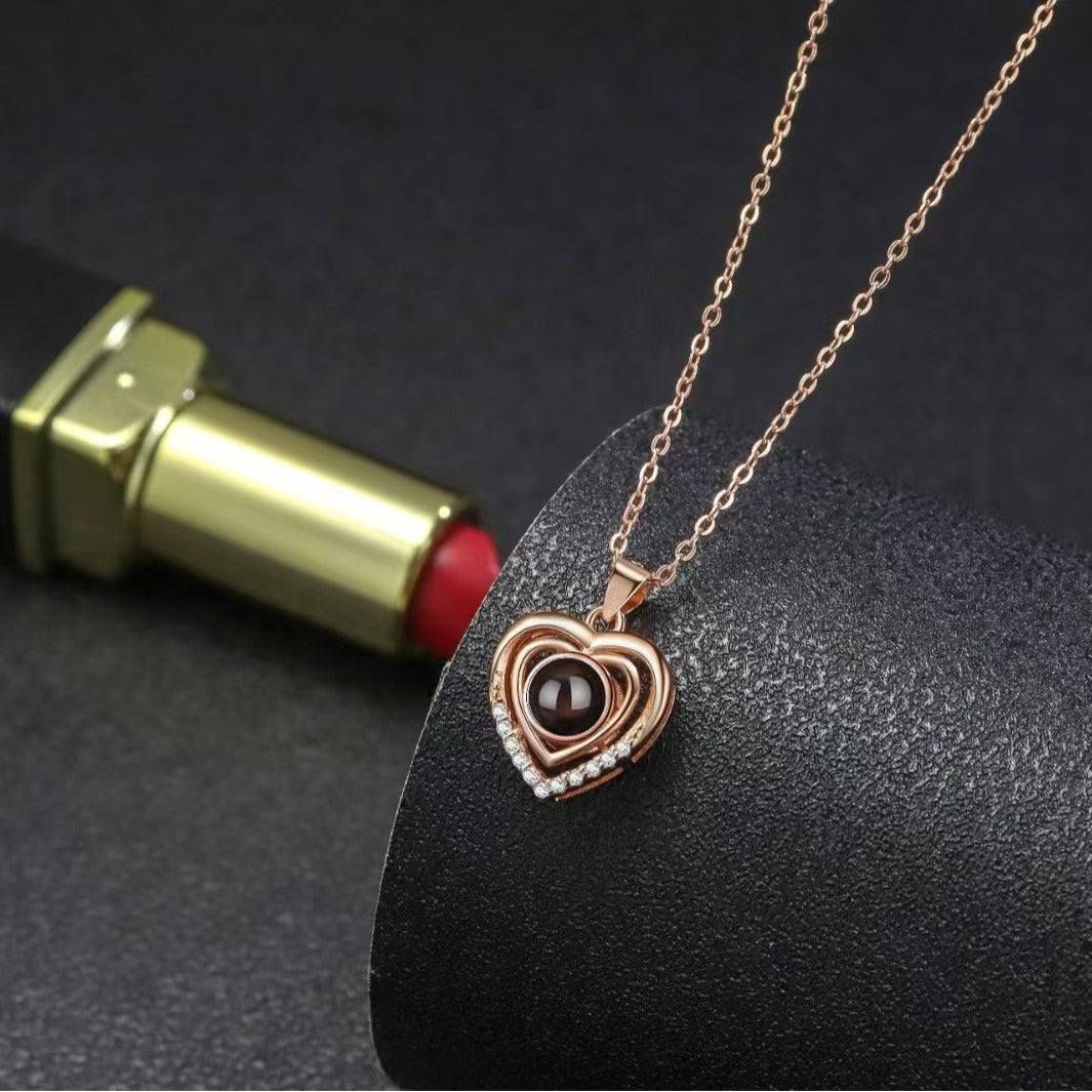 S925 Love Silver Necklace, I Love You Language