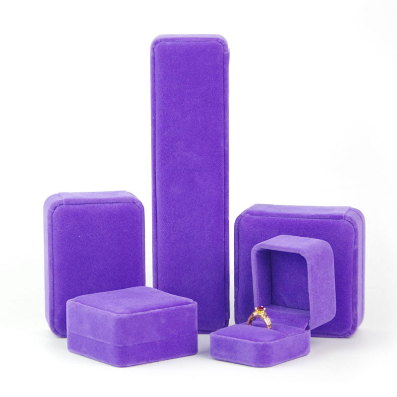 Flocking Cloth Rounded Gray Velvet Pendant Jewelry Box