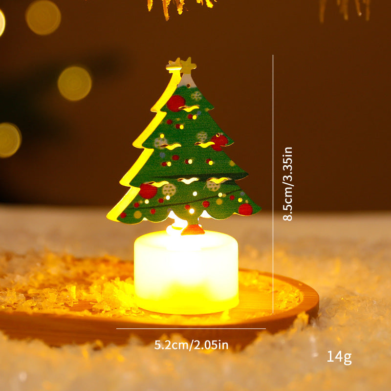 LED Electronic Candle Lights Christmas Trees Santa Claus Snowmen Creative Candles Small Night Lights Home Decorative Ornaments