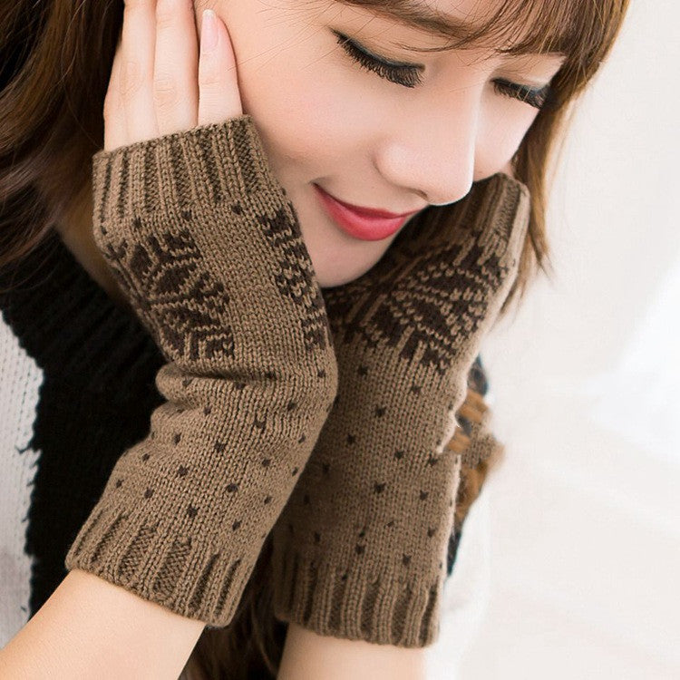 Snowflake Knitted Gloves