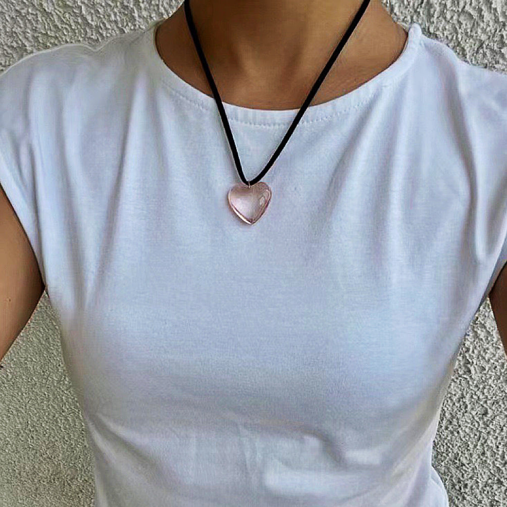 Heart-shaped Crystal Pendant Fashion Necklace