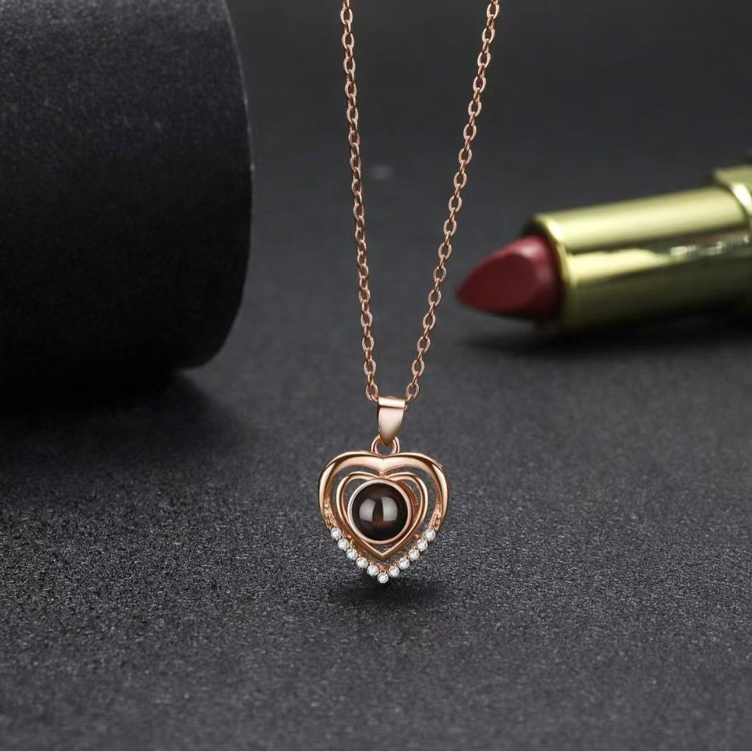 S925 Love Silver Necklace, I Love You Language