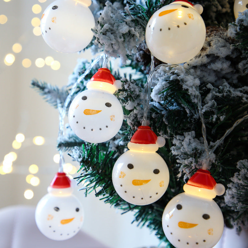 Snowman LED String Lights – Battery/USB Powered Christmas Decoration