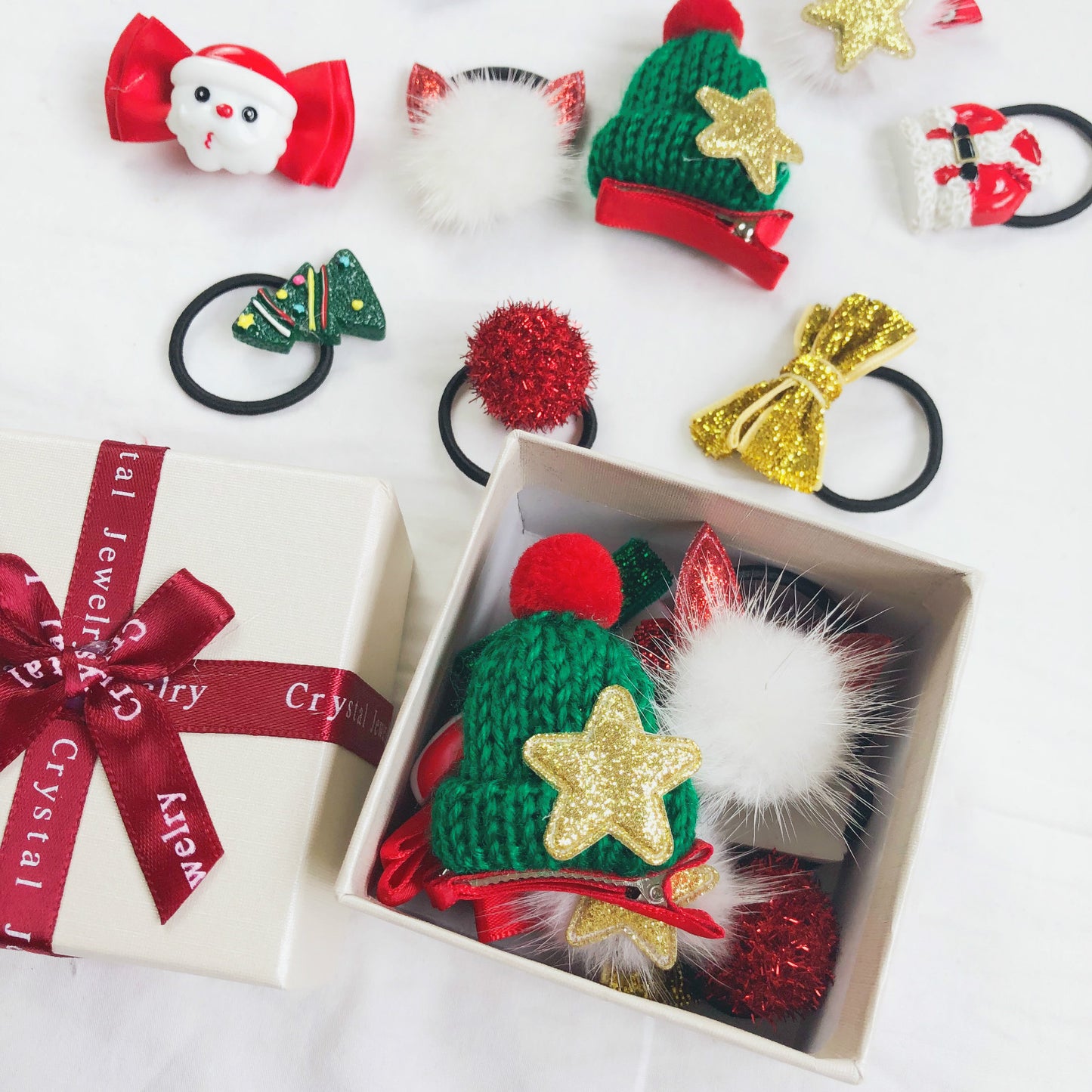 Christmas Girls Hair Accessories Gift Box – 10PCS Set