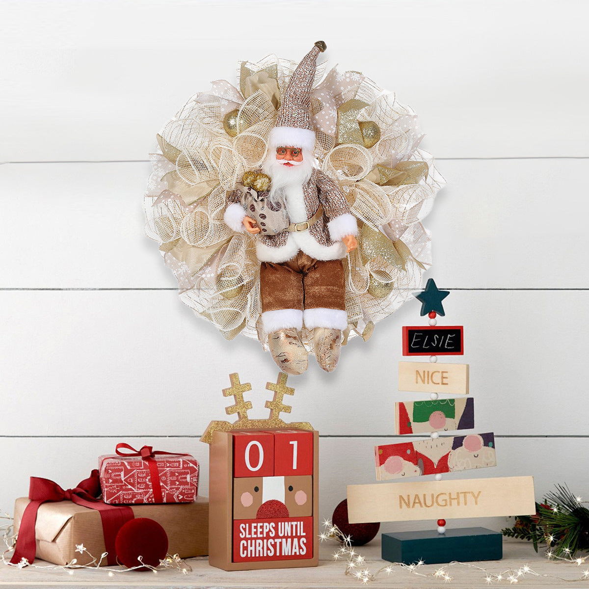 Santa Holiday Hanging Garland