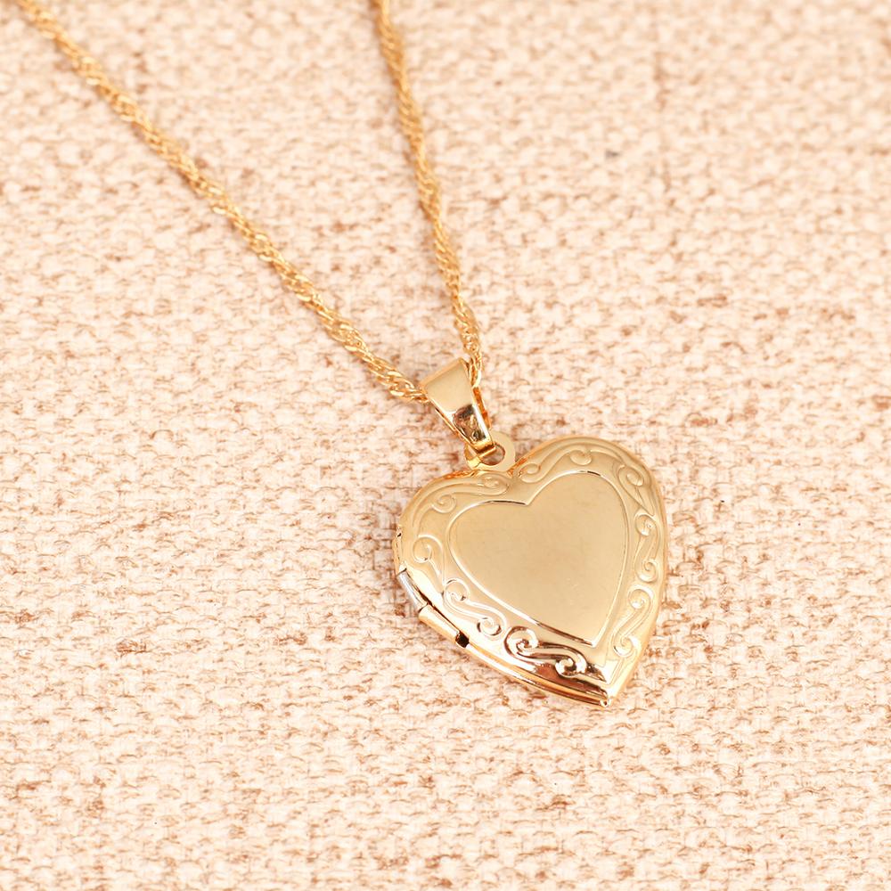 Gold Heart Locket Necklace