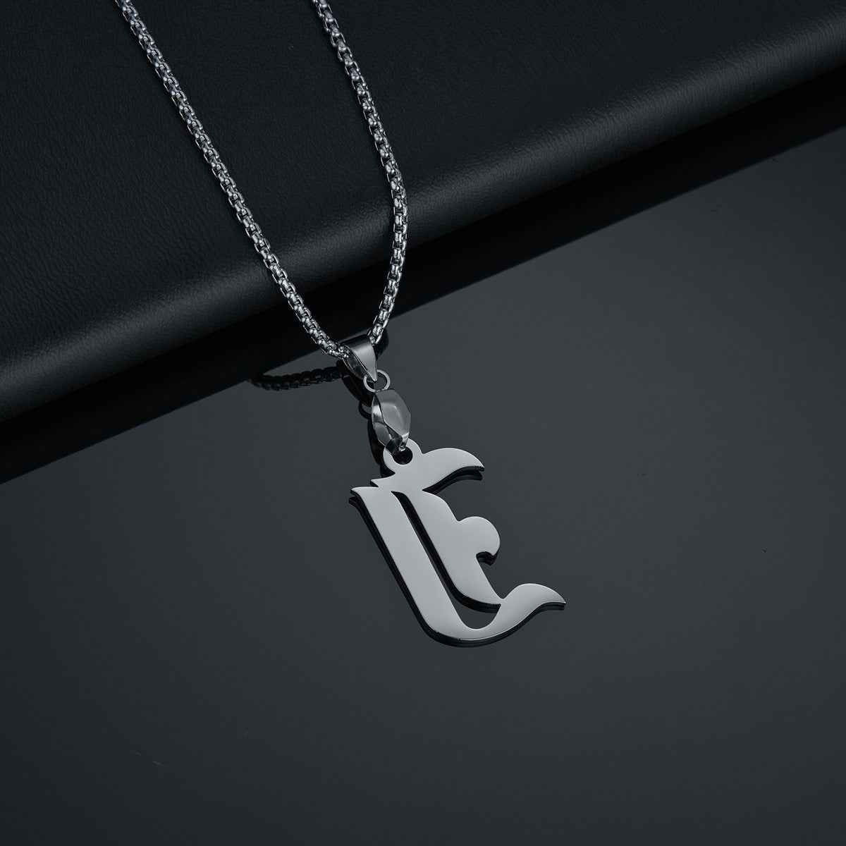 26 English Letters Military Nameplate Necklace Pendant