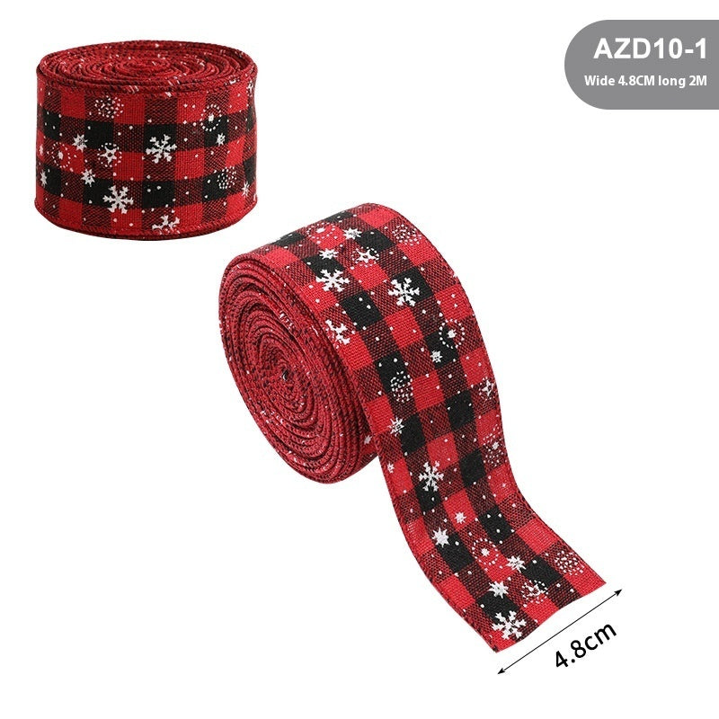 Classic Christmas Linen Craft Ribbon