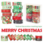 12-Piece Christmas Paper Tape Set – Festive Washi Rolls