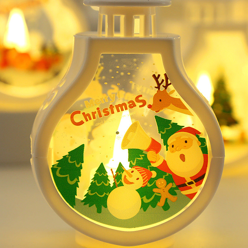Glowing Christmas Candle Scene Decoration