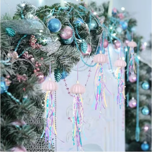 Coastal-Themed Sea Urchin Holiday Hanging Decor (4-Pack)