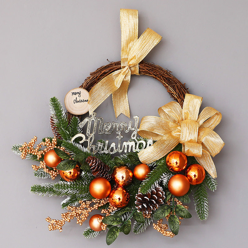 Christmas Rattan Horn Wall Hanging Garland