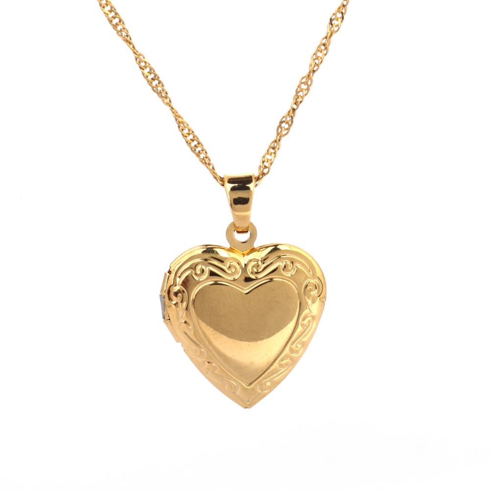 Gold Heart Locket Necklace