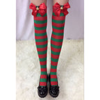Christmas Socks Holiday Bow Stripes