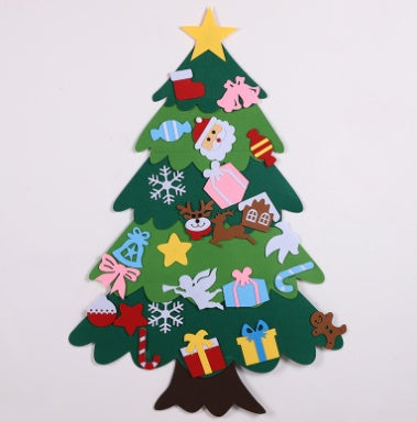 DIY Felt Christmas Tree With 32 Ornaments