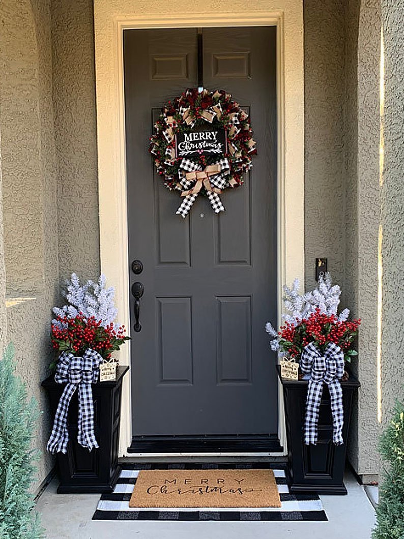 Christmas Bow Door Garland