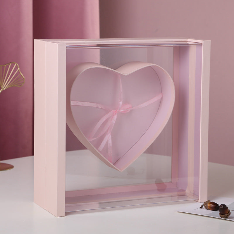 Transparent Acrylic Angel Heart Love Flower Gift Box