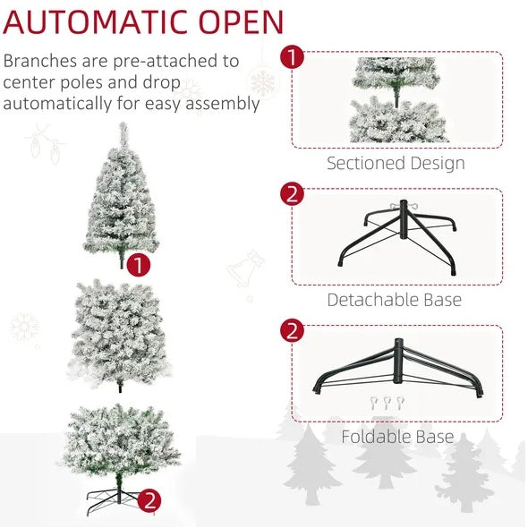 1. SnowFrost 9FT Pre-Lit Slim Christmas Tree