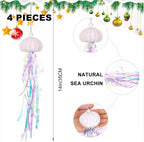 Coastal-Themed Sea Urchin Holiday Hanging Decor (4-Pack)