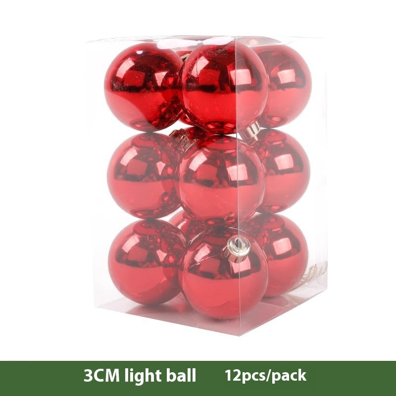 Red Electroplated Christmas Ornament Ball Set