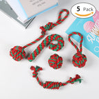 Christmas Rope Knot Dog Toy Set