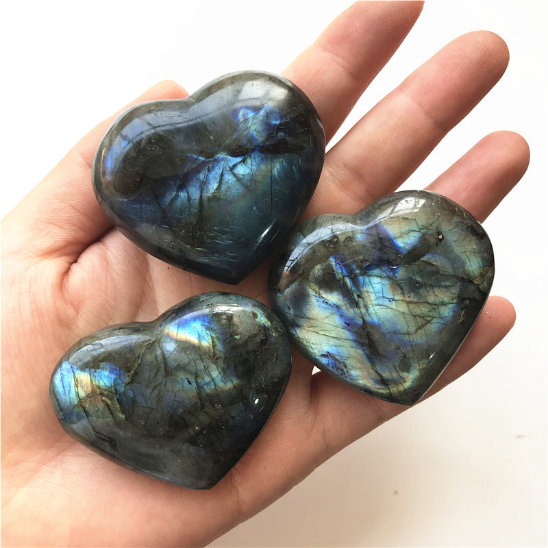 Natural Crystal Semi-Precious Heart Pendant