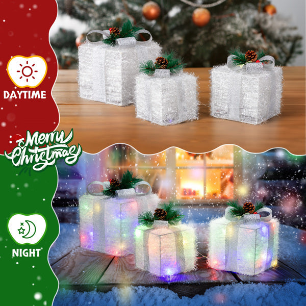 Luminous Holiday LED Gift Boxes Trio