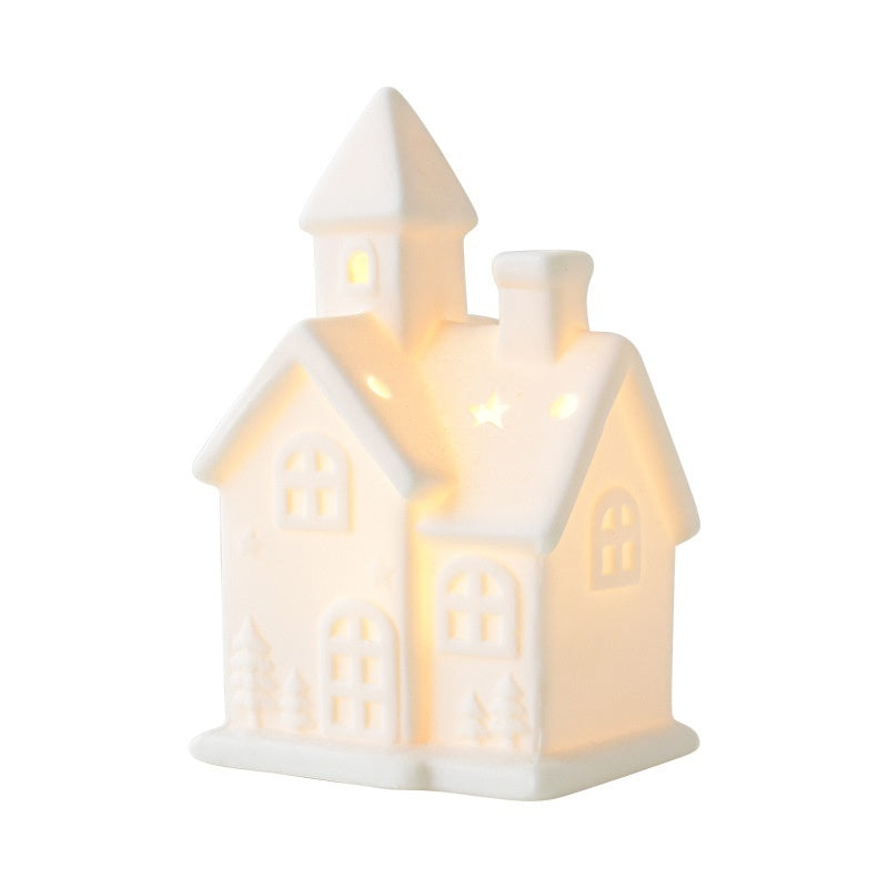 Ceramic Luminous Christmas Tree & Village Set