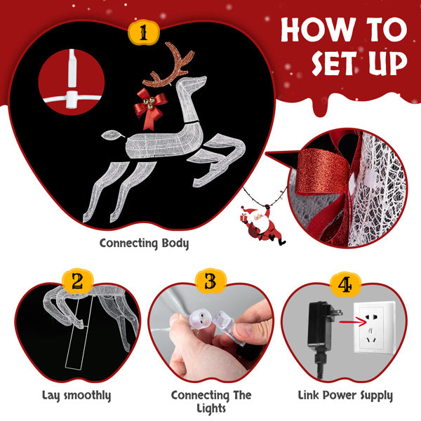 Lumina Reindeer & Sleigh LED Holiday Display