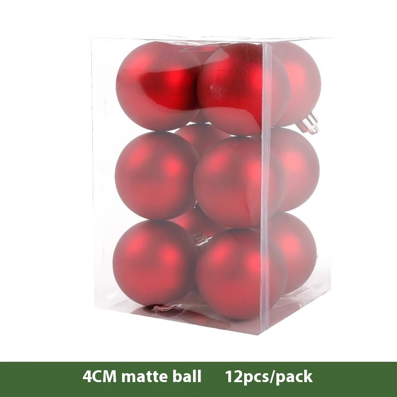 Red Electroplated Christmas Ornament Ball Set