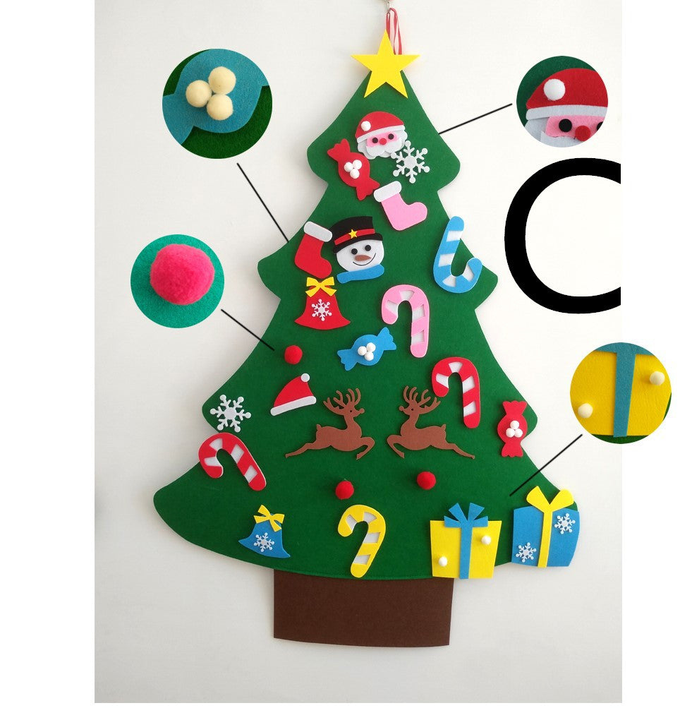 DIY Felt Christmas Tree With 32 Ornaments