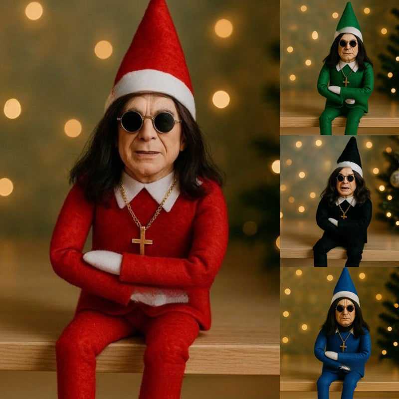 Ozzy Style Christmas Elf Resin Figurine – Holiday Decorative Ornament