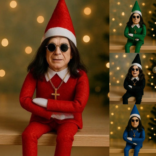 Ozzy Style Christmas Elf Resin Figurine – Holiday Decorative Ornament