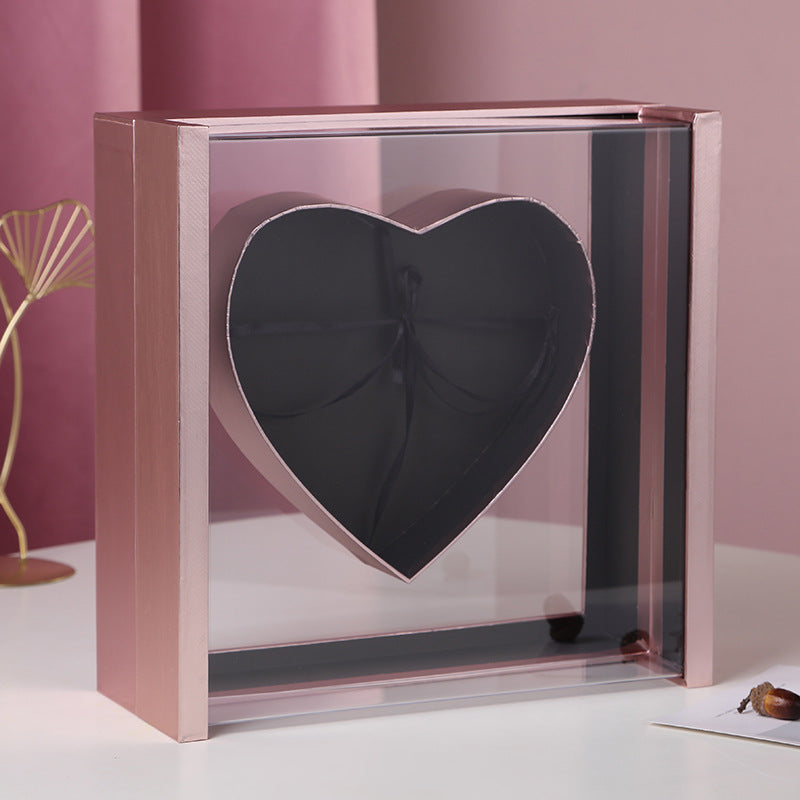 Transparent Acrylic Angel Heart Love Flower Gift Box