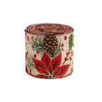 Classic Christmas Linen Craft Ribbon