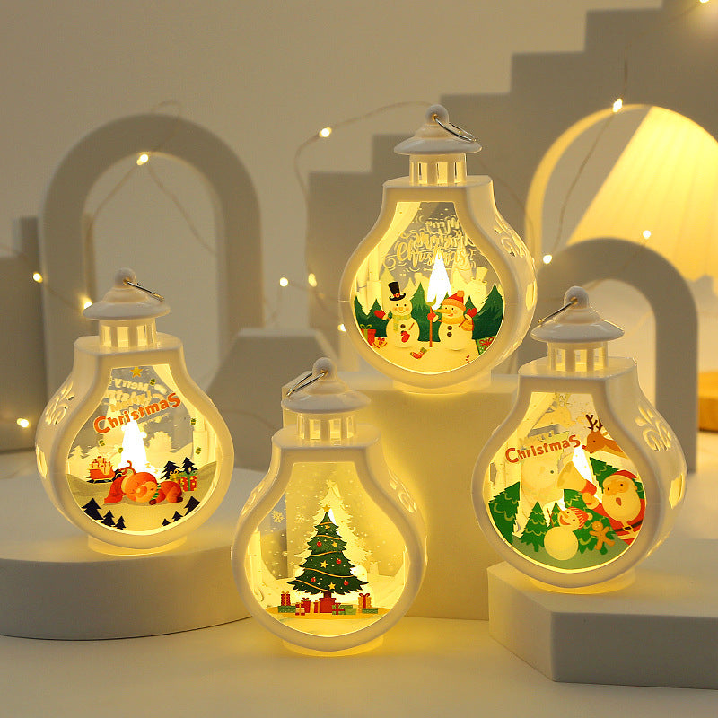 Glowing Christmas Candle Scene Decoration
